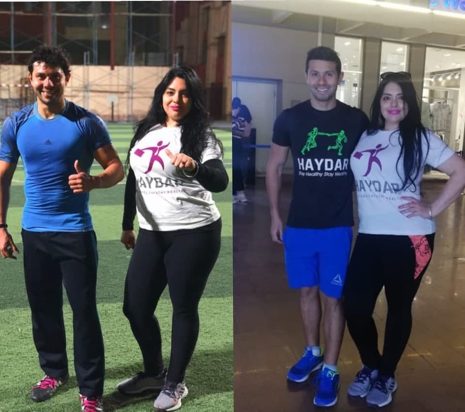 Seomara with coach Ahmed Heidar, before and after